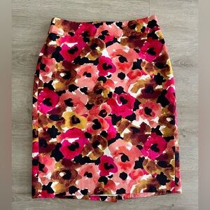 Ann Taylor Floral Tapestry Pencil Skirt sz 0